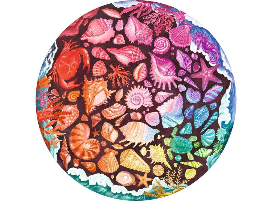 RAVENSBURGER Kulaté puzzle Kruh barev: Mušle 500 dílků
