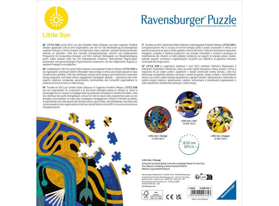 RAVENSBURGER Kulaté puzzle Little Sun: Změna k lepšímu 500 dílků