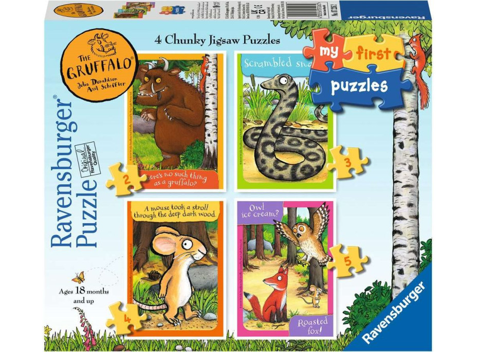 RAVENSBURGER Moje první puzzle: Gruffalo 4v1 (2,3,4,5 dílků)