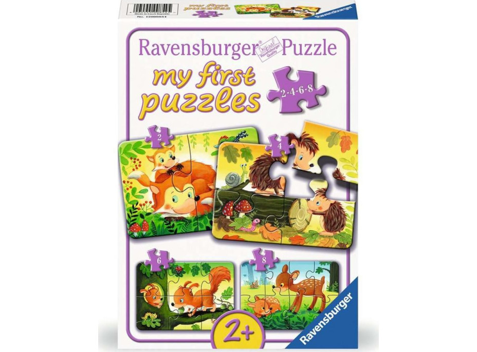 RAVENSBURGER Moje první puzzle Lesní zvířátka 4v1 (2,4,6,8 dílků)