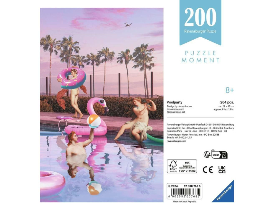 RAVENSBURGER Puzzle Moment: Party u bazénu 200 dílků