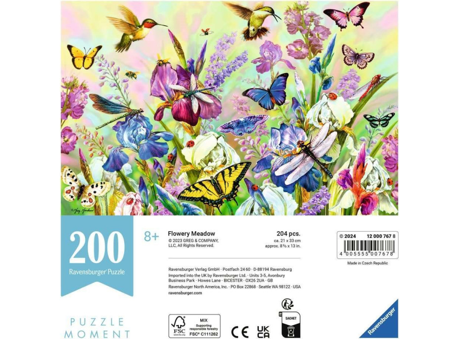 RAVENSBURGER Puzzle Moment: Rozkvetlá louka 200 dílků