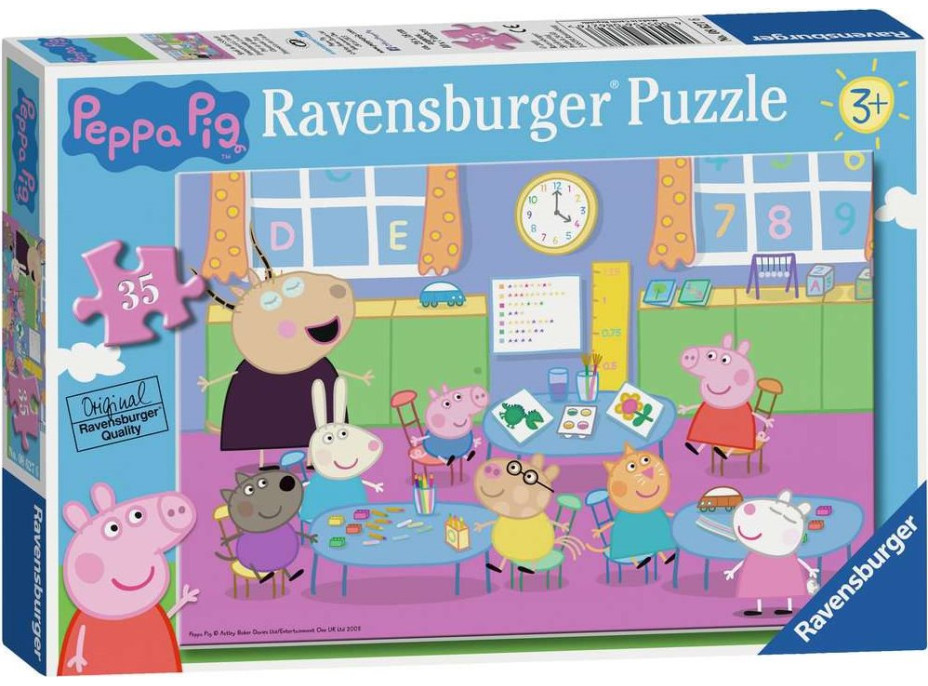 RAVENSBURGER Puzzle Prasátko Peppa: Ve třídě 35 dílků