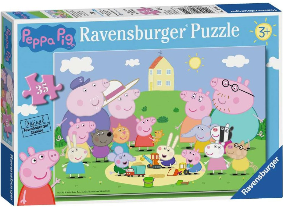 RAVENSBURGER Puzzle Prasátko Peppa: Zábava na slunci 35 dílků