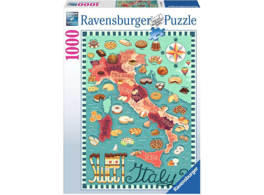 RAVENSBURGER Puzzle Sladká mapa Itálie 1000 dílků