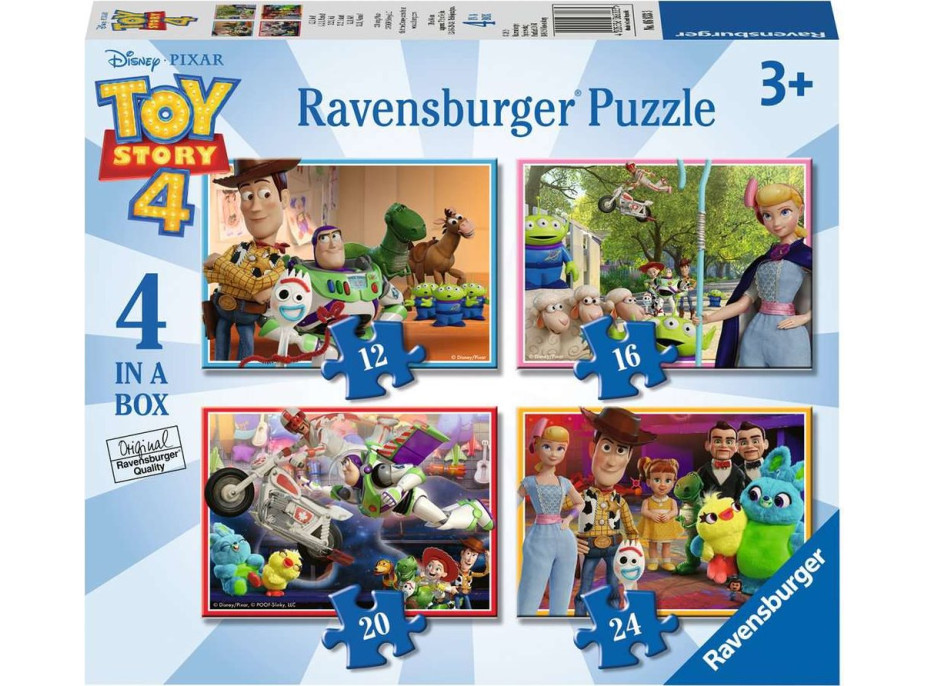 RAVENSBURGER Puzzle Toy Story 4, 4v1 (12, 16, 20, 24 dílků)