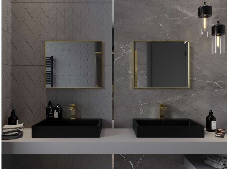 Obdélníkové zrcadlo MEXEN LOFT 60x50 cm - zlatý rám, 9852-060-050-000-50