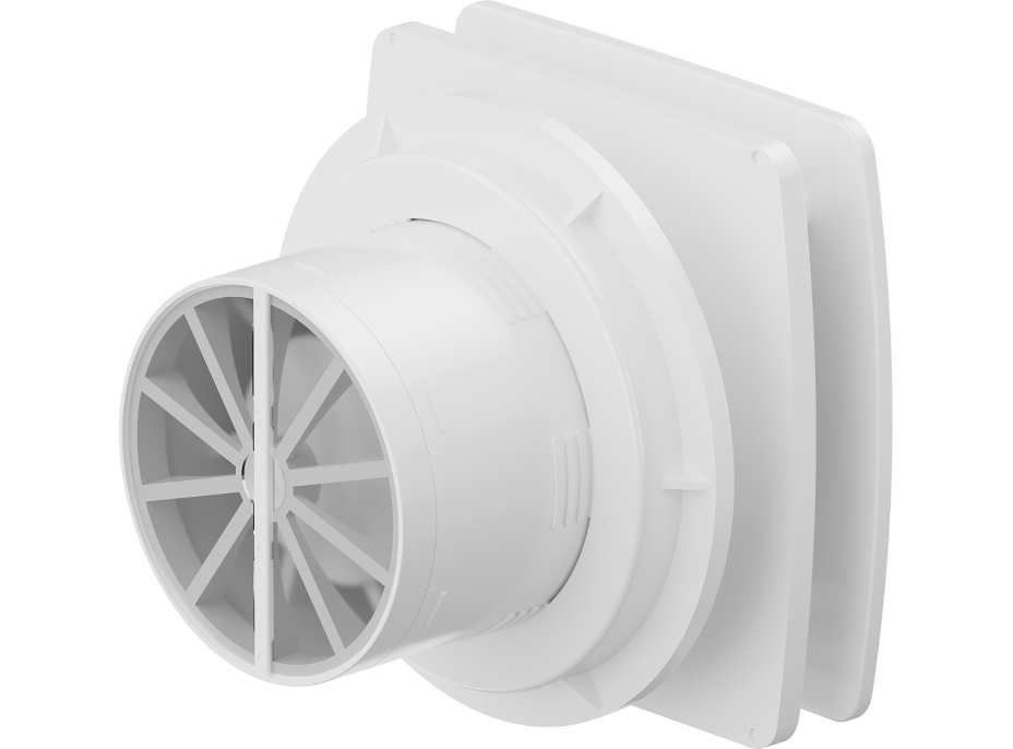 Koupelnový ventilátor MEXEN AXS 100 se zpětnou klapkou - bílý, W9601-100-00