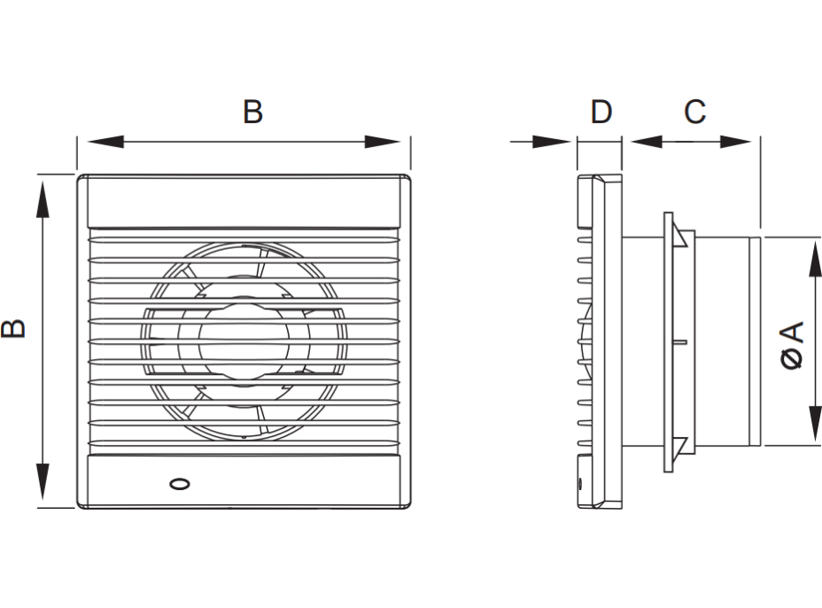 Koupelnový ventilátor MEXEN EXS 150 se zpětnou klapkou - bílý, W9604-150-00