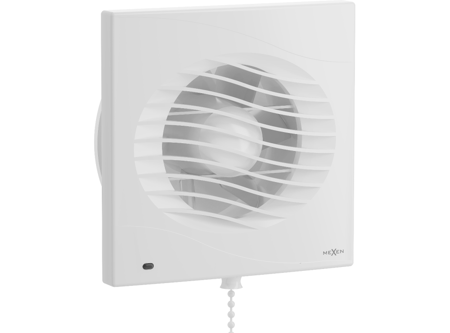 Koupelnový ventilátor MEXEN DXS 150 se zpětnou klapkou a ovládaný lankem - bílý, W9603-150K-00