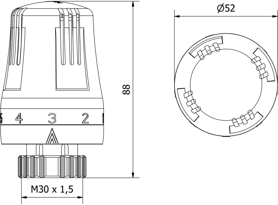 Termostatická hlavice pro radiátor MEXEN Cla ic - bílá - M30x1,5, W908-001-20