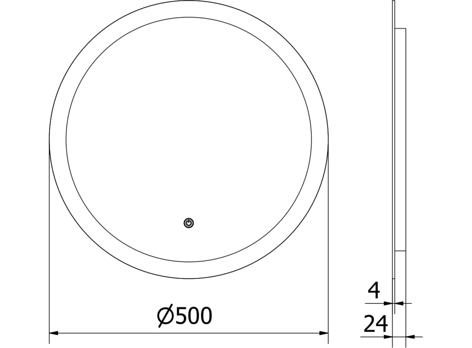 Kulaté zrcadlo MEXEN ORO 50 cm - s LED podsvícením a vyhříváním, 9824-050-050-611-00