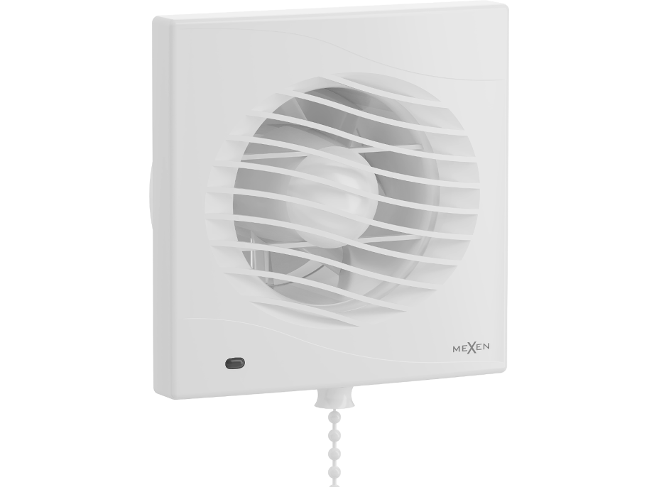 Koupelnový ventilátor MEXEN DXS 120 se zpětnou klapkou a ovládaný lankem - bílý, W9603-125K-00