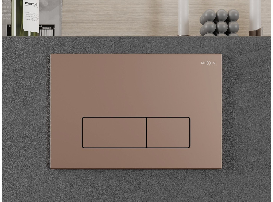 Ovládací tlačítko splachovadla SLIM - rose gold - dvojčinné - plastové - typ 13, 601305