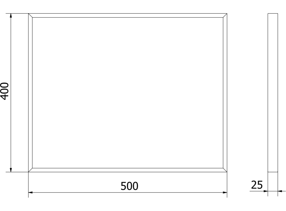 Obdélníkové zrcadlo MEXEN LOFT 50x40 cm - černý rám, 9852-050-040-000-70
