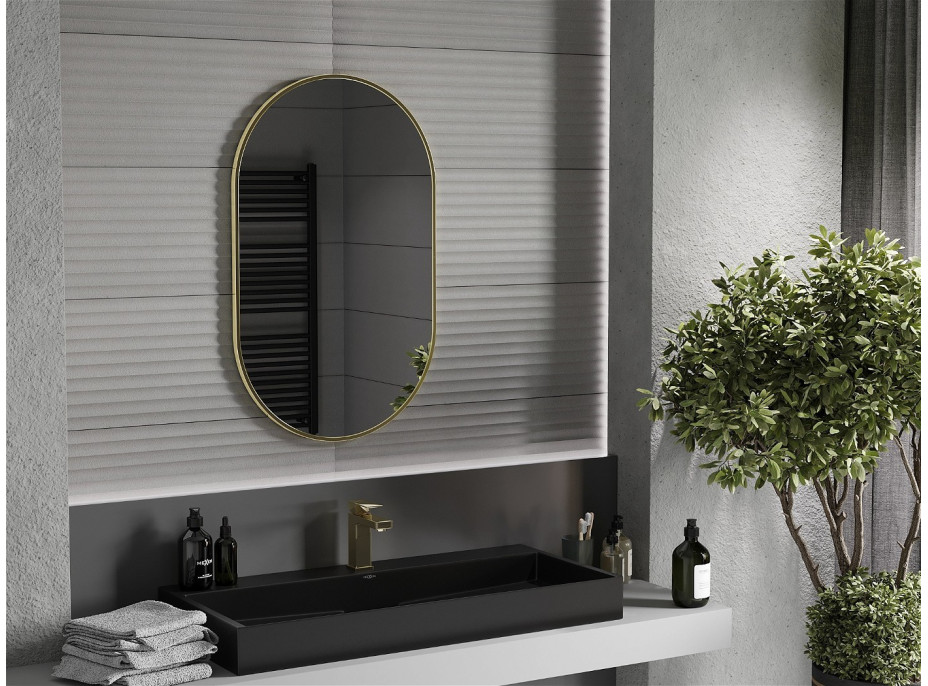 Oválné zrcadlo MEXEN LOFT 55x90 cm - zlatý rám, 9851-090-055-000-50