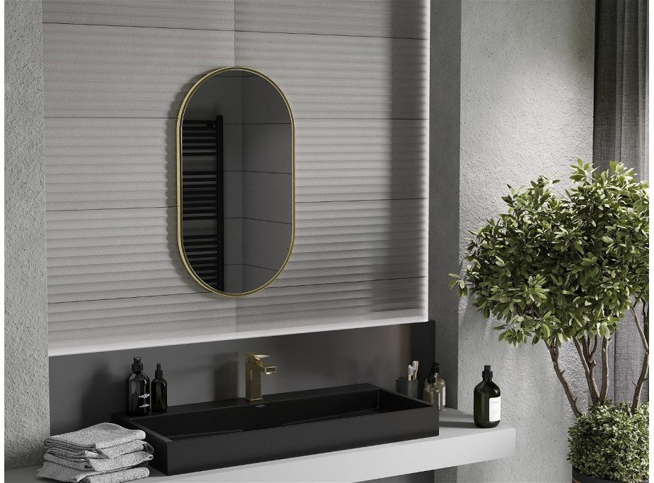 Oválné zrcadlo MEXEN LOFT 45x80 cm - zlatý rám, 9851-080-045-000-50