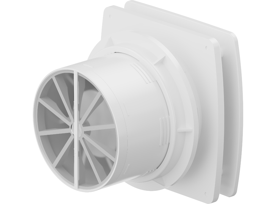 Koupelnový ventilátor MEXEN AXS 120 se zpětnou klapkou - bílý, W9601-125-00