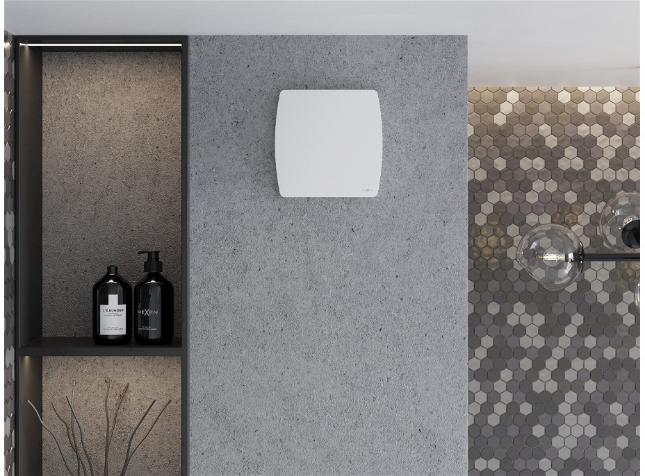 Koupelnový ventilátor MEXEN AXS 150 se zpětnou klapkou - bílý, W9601-150-00