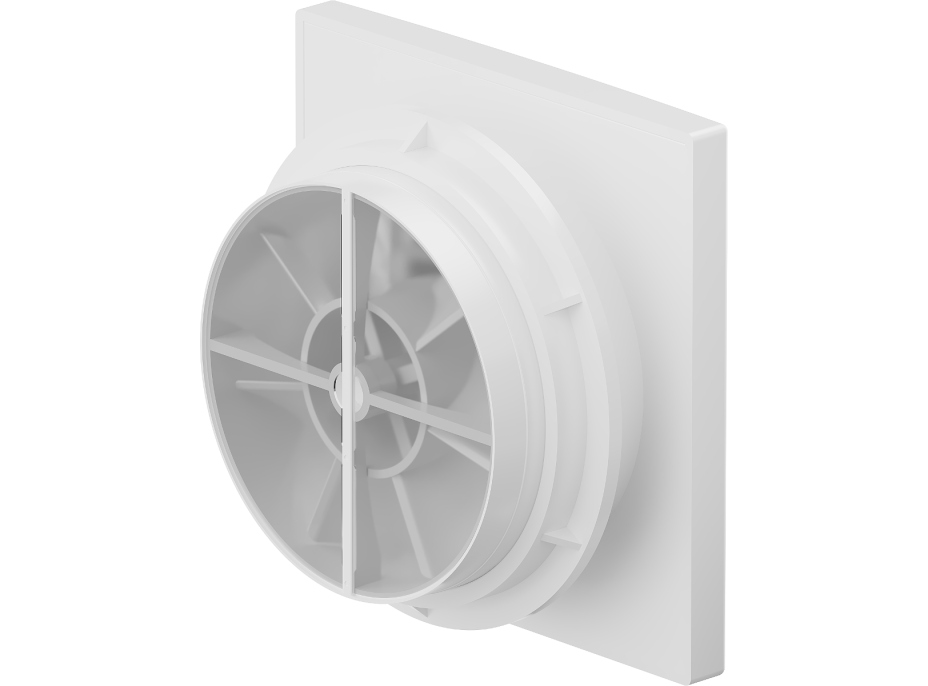 Koupelnový ventilátor MEXEN DXS 150 se zpětnou klapkou - bílý, W9603-150-00