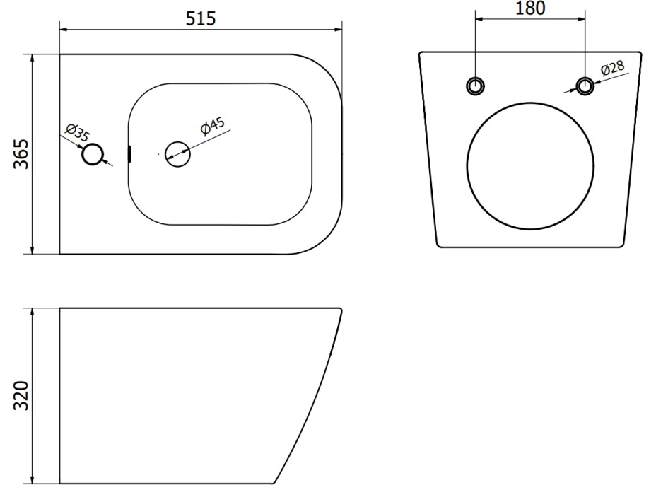 Závěsný bidet MEXEN MADOX - tmavě šedý matný, 35155161