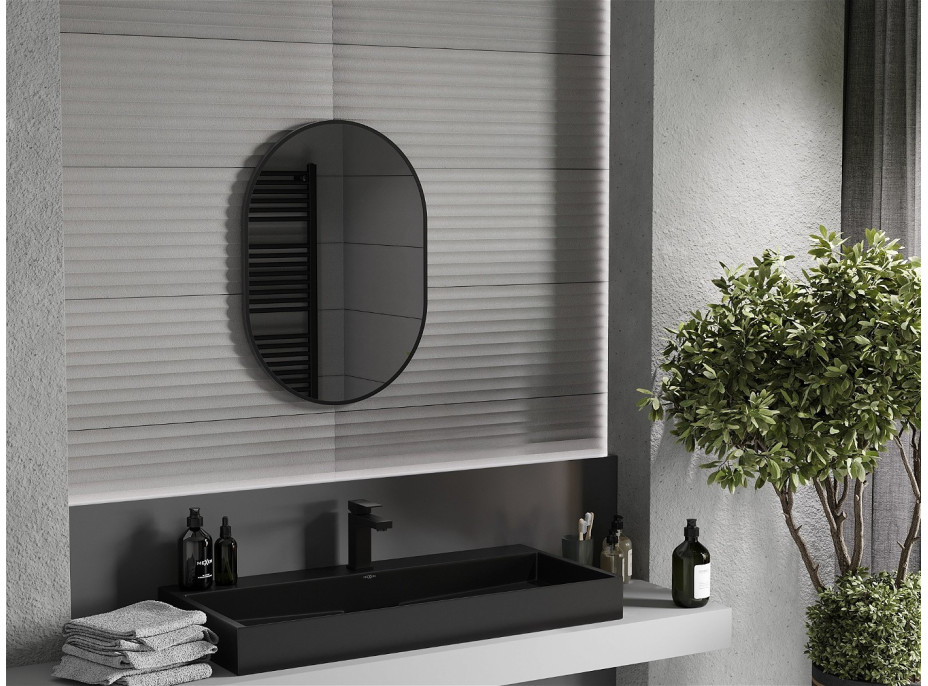 Oválné zrcadlo MEXEN LOFT 50x70 cm - černý rám, 9851-070-050-000-70