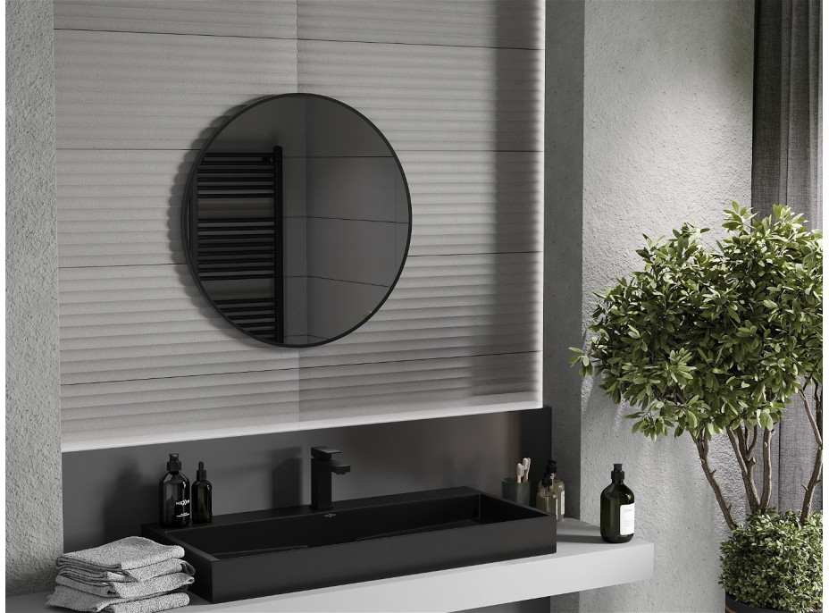Kulaté zrcadlo MEXEN LOFT 75 cm - černý rám, 9850-075-075-000-70