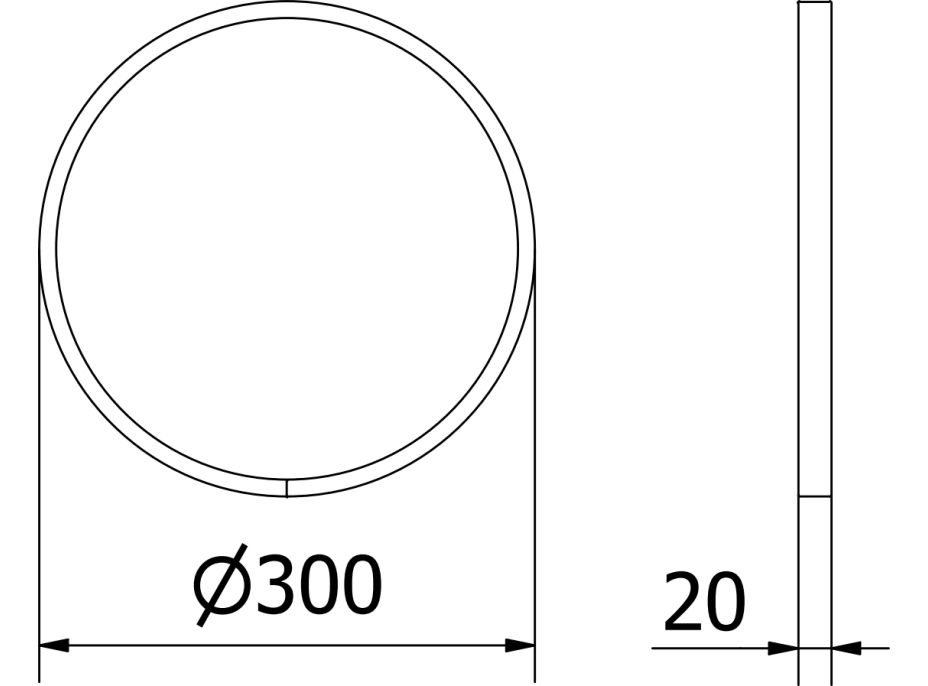 Kulaté zrcadlo MEXEN LOFT 30 cm - zlatý rám, 9850-030-030-000-50