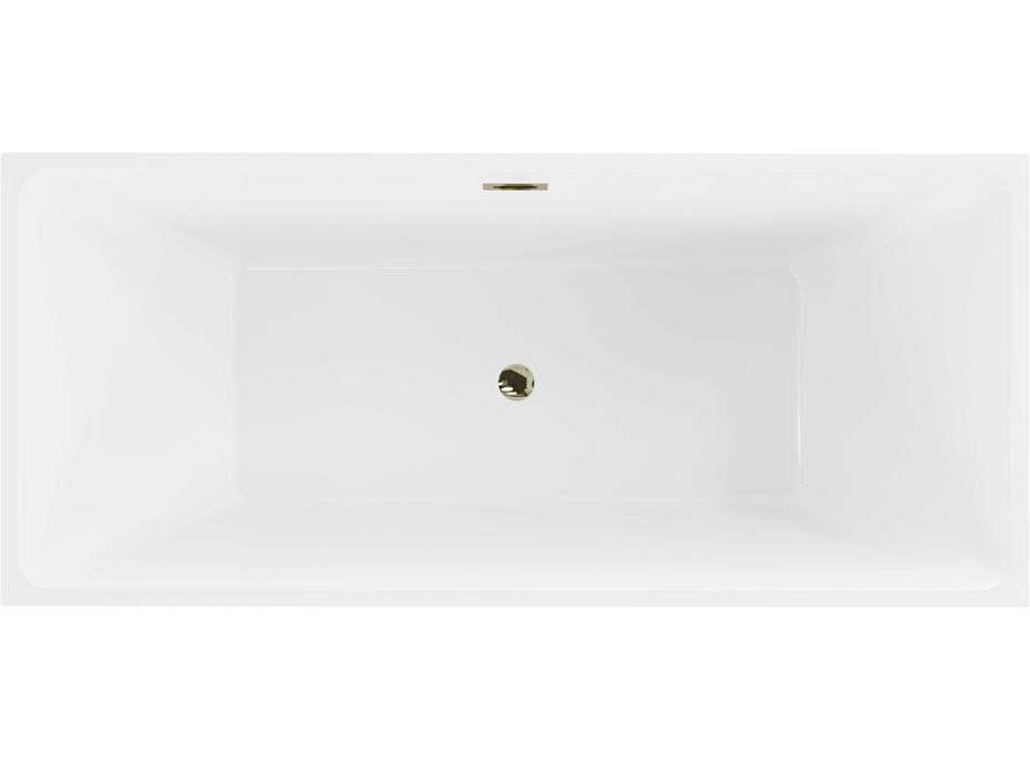 Volně stojící akrylátová vana MEXEN LITA 170x75 cm - bílá - zlatá výpusť, 52121707500-G