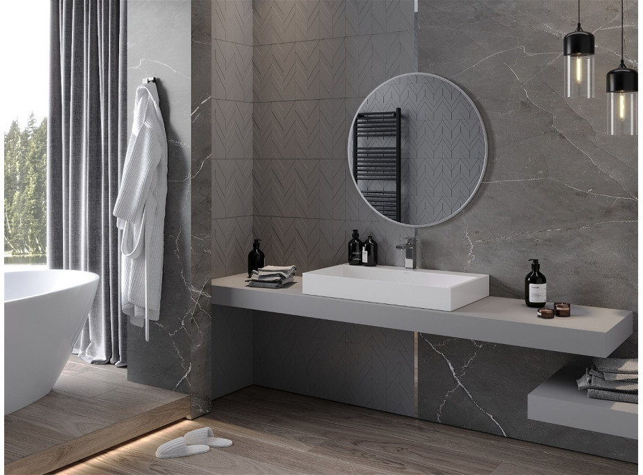 Kulaté zrcadlo MEXEN LOFT 80 cm - inox rám, 9850-080-080-000-10