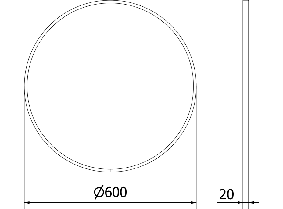 Kulaté zrcadlo MEXEN LOFT 60 cm - bílý rám, 9850-060-060-000-20