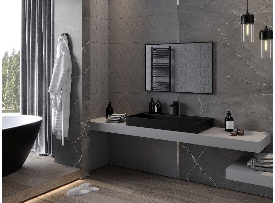 Obdélníkové zrcadlo MEXEN LOFT 90x60 cm - černý rám, 9852-090-060-000-70