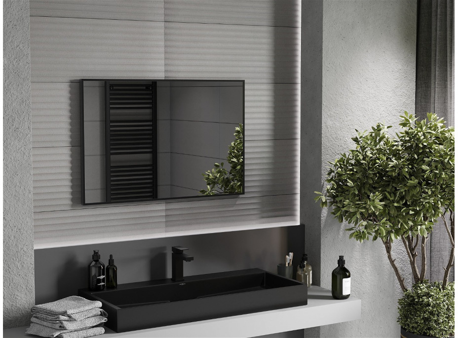 Obdélníkové zrcadlo MEXEN LOFT 90x60 cm - černý rám, 9852-090-060-000-70