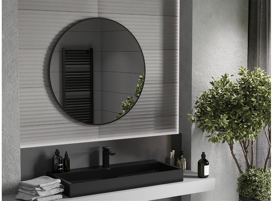 Kulaté zrcadlo MEXEN LOFT 95 cm - černý rám, 9850-095-095-000-70