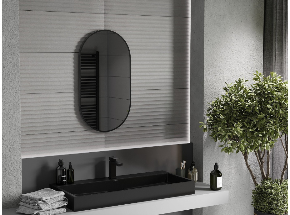 Oválné zrcadlo MEXEN LOFT 45x80 cm - černý rám, 9851-080-045-000-70