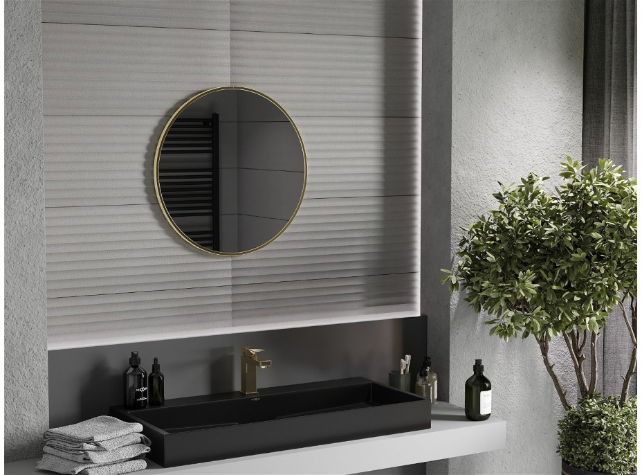 Kulaté zrcadlo MEXEN LOFT 65 cm - zlatý rám, 9850-065-065-000-50