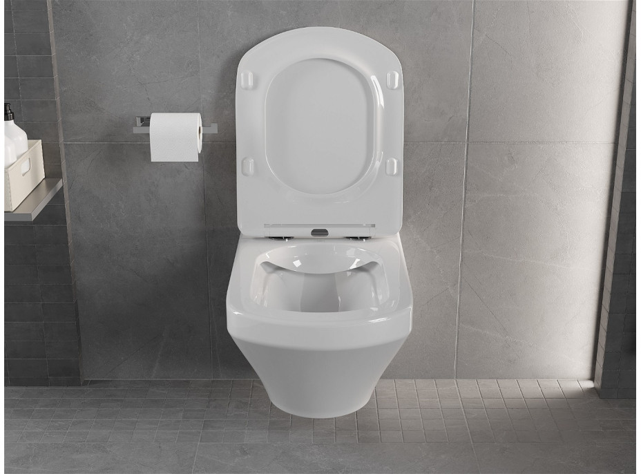 Závěsné WC MEXEN VITO RIMLESS - bílé + Duroplast sedátko slim, 30174000