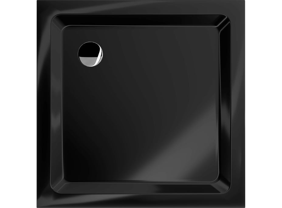 Sprchová vanička MEXEN SLIM 70x70 cm - černá, 40707070