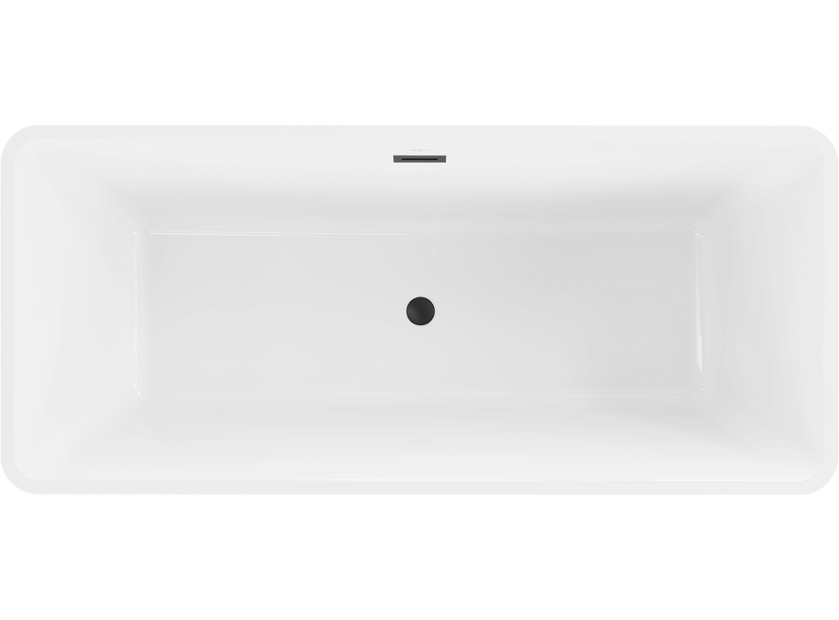 Volně stojící akrylátová vana MEXEN TONIA 170x75 cm - bílá - s černou výpustí, 52171707500-B