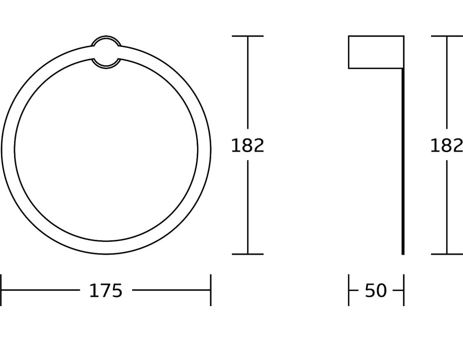 Koupelnový držák na ručníky MEXEN BASE - kulatý - chromový, 7088232-00