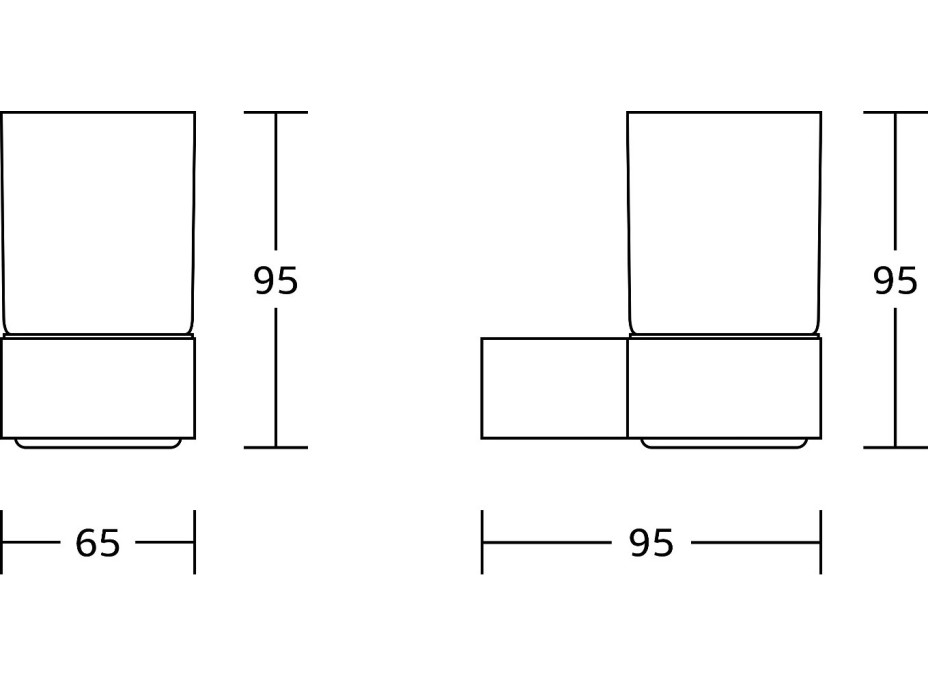 Závěsný kulatý držák kartáčků MEXEN BASE - kov/sklo - chromový, 7088238-00