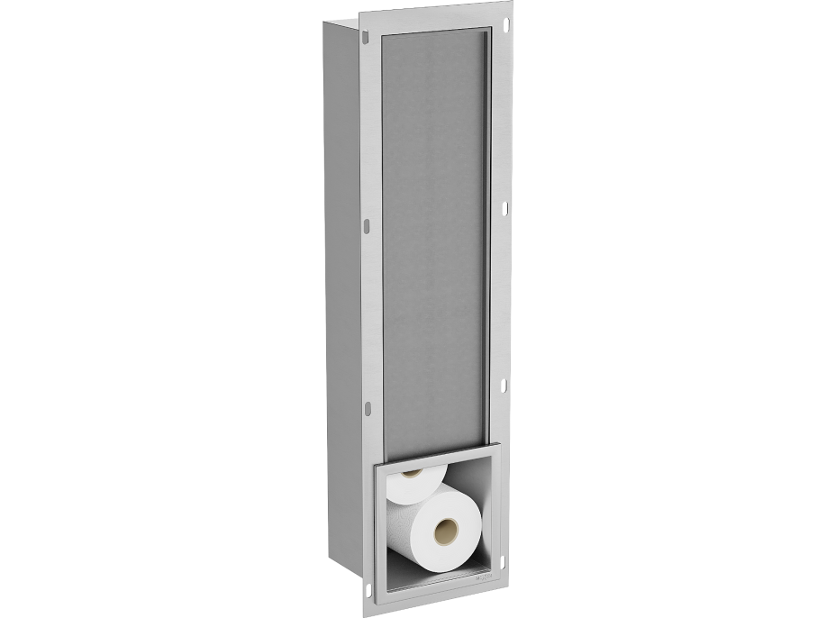 Podomítkový zásobník toaletního papíru MEXEN X-WALL - kovový - inox, 1915