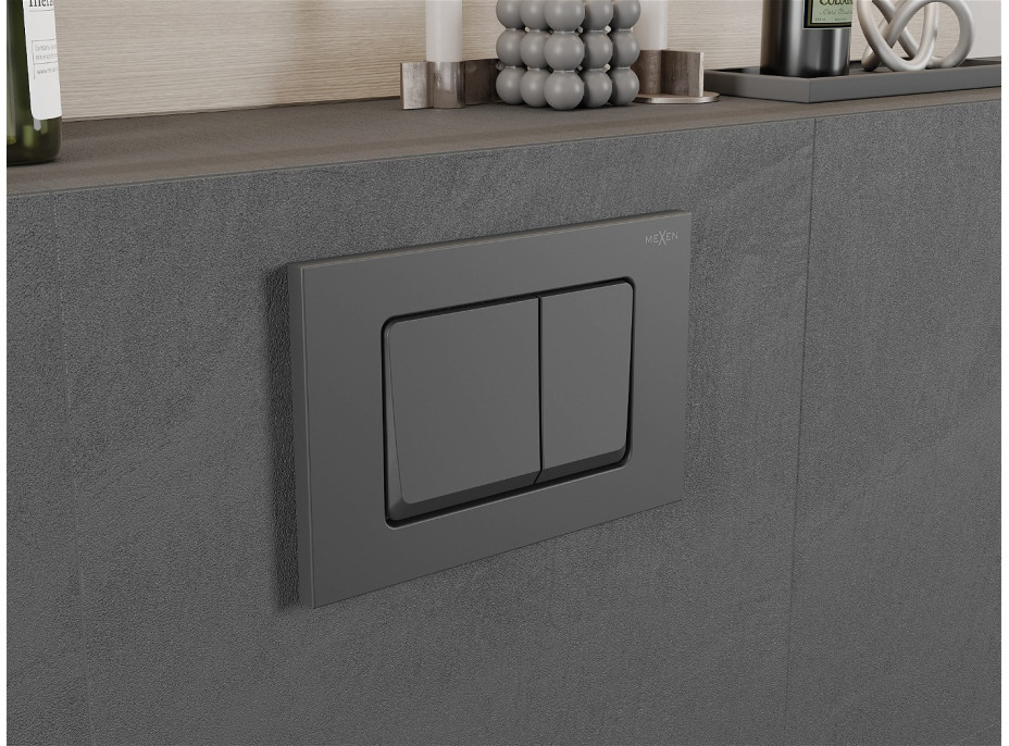 Ovládací tlačítko splachovadla pro modul FENIX XS typ 10 - gun grey - dvojčinné, 601066