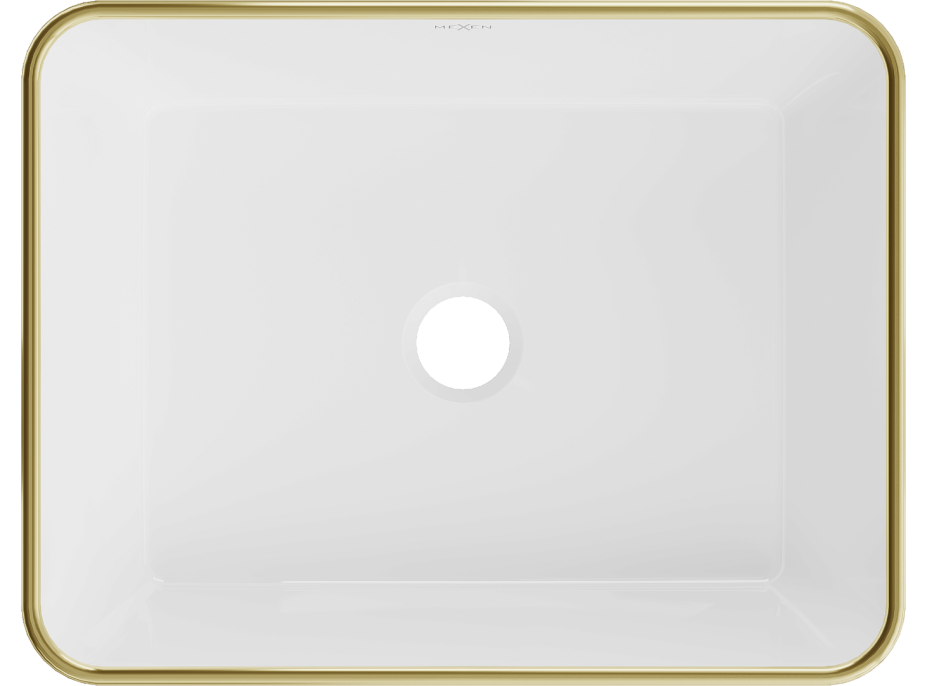 Keramické umyvadlo MEXEN CATIA - bílé se zlatým okrajem, 21314805