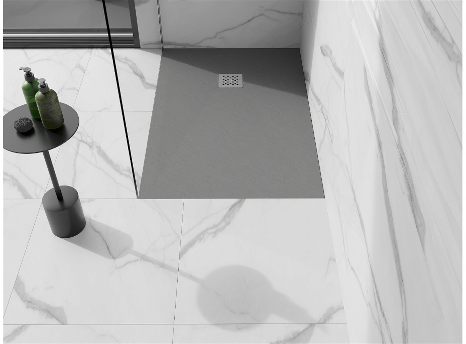 Sprchová vanička MEXEN STONE+ 80x100 cm - betonová šedá - minerální kompozit, 44618010