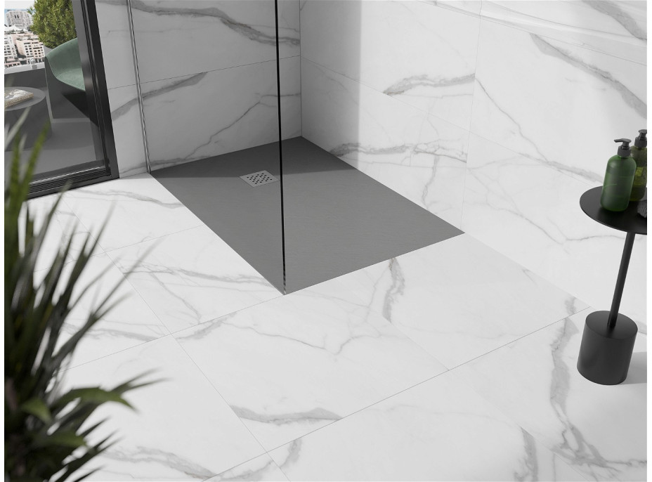 Sprchová vanička MEXEN STONE+ 70x100 cm - betonová šedá - minerální kompozit, 44617010