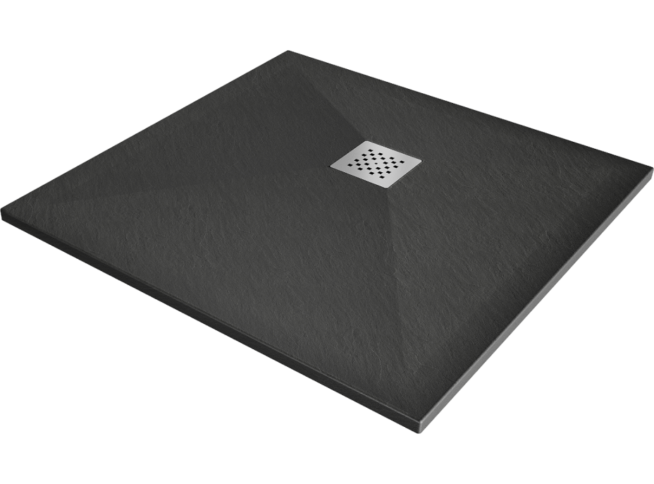 Sprchová vanička MEXEN STONE+ 100x100 cm - tmavě šedá - minerální kompozit, 44711010