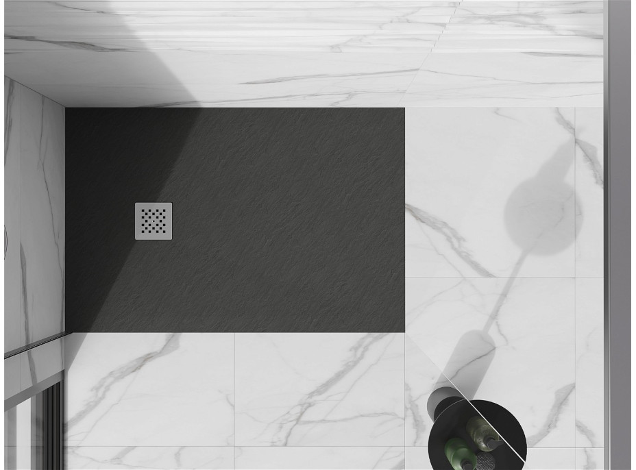 Sprchová vanička MEXEN STONE+ 70x110 cm - tmavě šedá - minerální kompozit, 44717011