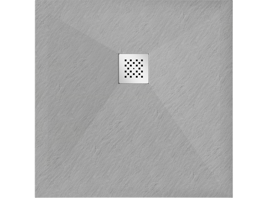 Sprchová vanička MEXEN STONE+ 80x80 cm - betonová šedá - minerální kompozit, 44618080
