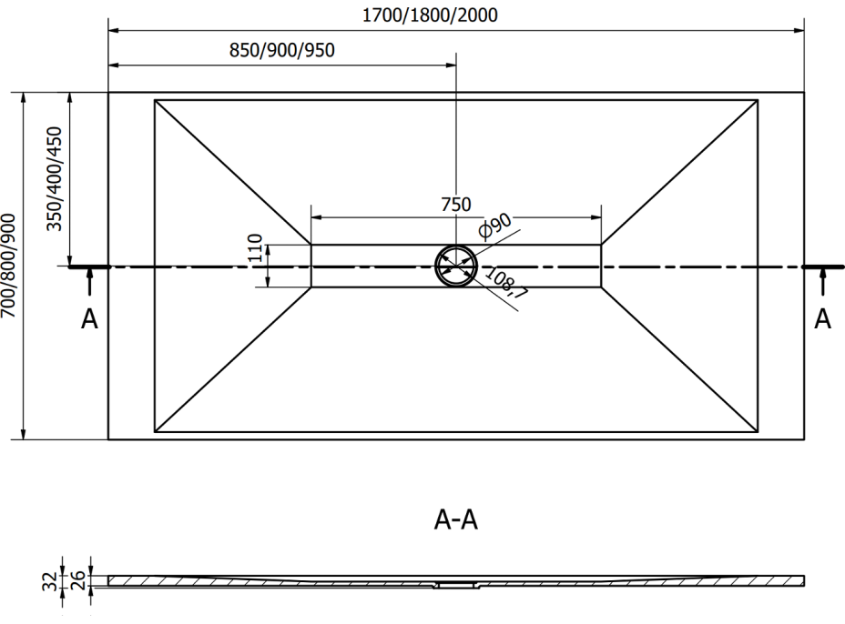 Sprchová SMC vanička MEXEN TORO 80x200 cm - bílá, 43108020